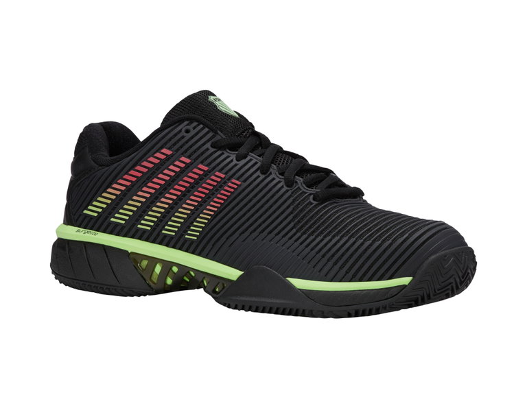 KSwiss Tennisschuhe Hypercourt Express 2 Clay/Sandplatz 2025 schwarz/neongrün Herren
